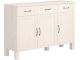 Buffet 3 portes et 3 tiroirs Albioz L125cm Pin massif Blanc