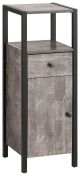 Meuble de rangement salle de bain 1 tiroir et 1 porte Shester L33xH90cm Bois Gris et Métal Noir