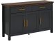 Buffet 3 portes et 2 tiroirs Oraz L130cm Anthracite et Bois foncé