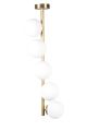 Suspension moderne boules de verre opaque Blanc 5 lampes Sinsai H90cm Métal Or