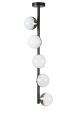 Suspension moderne verticale 5 globes LED Sylvia H90cm et Métal Noir et Chrome