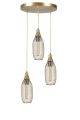 Suspension style industriel 3 ampoules Grillo Abat-jour bouteille filaire Métal Or