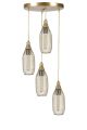 Suspension style industriel 4 ampoules Grillo Abat-jour bouteille filaire Métal Or