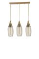 Plafonnier suspendu style industriel 3 ampoules Grillo Abat-jour bouteille filaire Métal Or