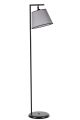 Lampadaire moderne Simar H154cm Abat jour conique Gris avec support Métal Noir