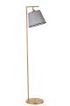 Lampadaire moderne Simar H154cm Abat jour conique Gris avec support Métal Or