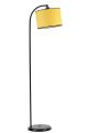 Lampadaire arc moderne Izra H154cm Abat jour Jaune avec support Métal Noir