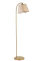 Lampadaire arc moderne Izra H154cm Abat jour conique Beige et Métal Or