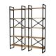 Étagère bibliothèque style industriel Opawa L143,5cm Bois clair et Métal Noir