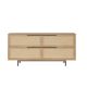 Buffet Evelis L160cm Bois et Rotin clair