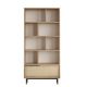 Bibliothèque Evelis L84cm Bois et Rotin clair