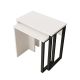 Set de 2 tables basses gigognes Tatarol Bois Blanc et Métal Noir