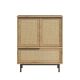 Commode Evelis L75xH90cm Bois et Rotin clair