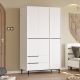 Armoire 3 portes et 2 tiroirs Evelis L112cm Blanc