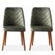 Lot de 2 chaises Conla Velours Vert foncé