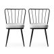 Lot de 2 chaises Gino Métal Noir et Velours Gris