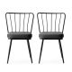 Lot de 2 chaises Gino Métal Noir et Velours Anthracite