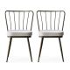 Lot de 2 chaises Gino Métal Marron et Velours Gris