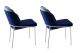 Lot de 2 chaises Kymil Métal Blanc et Velours Bleu foncé et Blanc