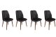 Lot de 4 chaises Conla Velours Anthracite et Métal Bois foncé