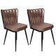 Lot de 2 chaises Scribe Métal Noir et Velours Marron clair