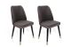 Lot de 2 chaises Vatri Velours anthravcite et Métal Noir et Or