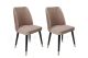 Lot de 2 chaises Vatri Velours Beige et Métal Noir et Or