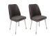 Lot de 2 chaises Vatri Velours Anthracite et Bois Blanc et Or