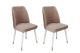 Lot de 2 chaises Vatri Velours Beige et Bois Blanc et Or