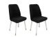 Lot de 2 chaises Vatri Velours Noir et Bois Blanc et Or