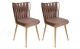 Lot de 2 chaises Scribe Métal Or et Velours Marron clair