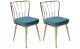 Lot de 2 chaises Gino Métal Or et Velours Bleu