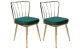 Lot de 2 chaises Gino Métal Or et Velours Vert