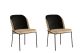 Lot de 2 chaises Argula Velours Beige et Noir