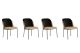 Lot de 4 chaises Argula Velours Beige et Noir