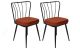 Lot de 2 chaises Gino Métal Noir et Velours Rouge