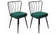 Lot de 2 chaises Gino Métal Noir et Velours Vert