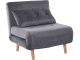 Fauteuil convertible Magaline Velours Gris foncé