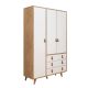 Armoire penderie Firmo 120x187cm Bois Chêne clair et Blanc