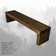 Banc rectangulaire lamelles PM fait main Scamnum Bois massif Naturel