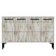 Buffet Alnitak 120cm Effet marbre Blanc et Blanc