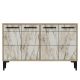 Buffet Alnitak 120cm Effet marbre Blanc et Chêne clair