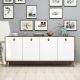 Buffet bas 4 tiroirs Bergerat 180cm Bois et Blanc