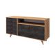 Buffet bas Zeresa L140cm Bois Chêne et Gris foncé effet béton