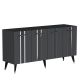 Buffet Cayman L150xH80cm Anthracite avec bandes Argent