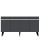 Buffet design Defne L150xH80cm Anthracite et Argent