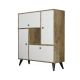 Buffet haut Kamut L120xH105cm Bois Naturel et Blanc