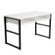 Bureau 2 compartiments Mauro 120cm Métal Noir et Bois Blanc