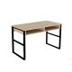 Bureau 2 compartiments Mauro 120cm Métal Noir et Bois clair