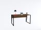 Bureau simple Ermias L140cm Bois foncé et Métal Noir